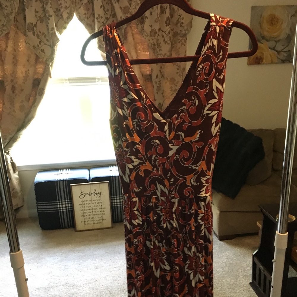 LOFT Tropical print pull on dress. Never worn.